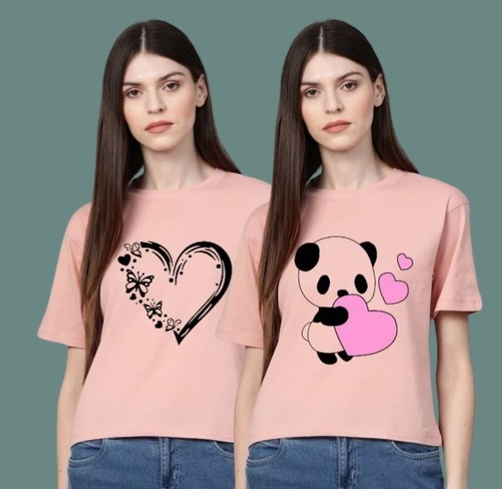     			Parona Women Polyester Printed Regular Fit Round Neck T-Shirt ( Multicolor 2 )