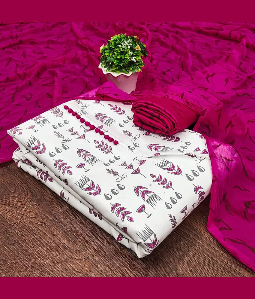 Rangtulika Ethnics Unstitched Cotton Blend Embroidered Dress Material - Pink ( Pack of 1 ) - Unstitched Fabrics | Buy online on ZillyBuy