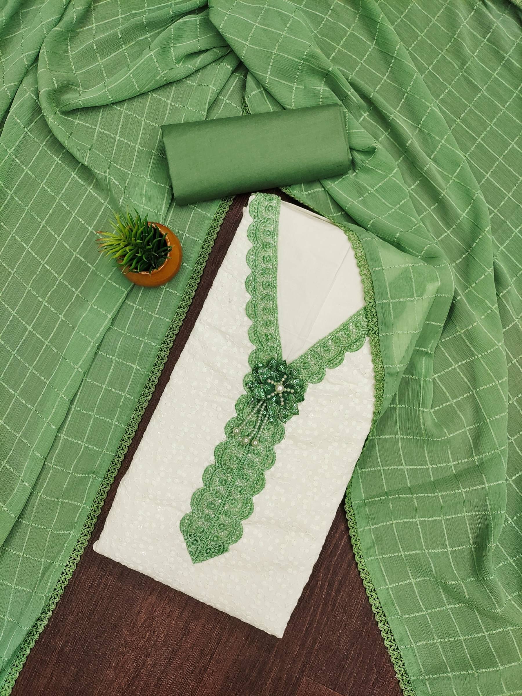 Rangtulika Ethnics Unstitched Cotton Printed Dress Material - Green ( Pack of 1 ) Rangtulika Ethnics Unstitched Cotton Printed Dress Material - Green ( Pack of 1 )