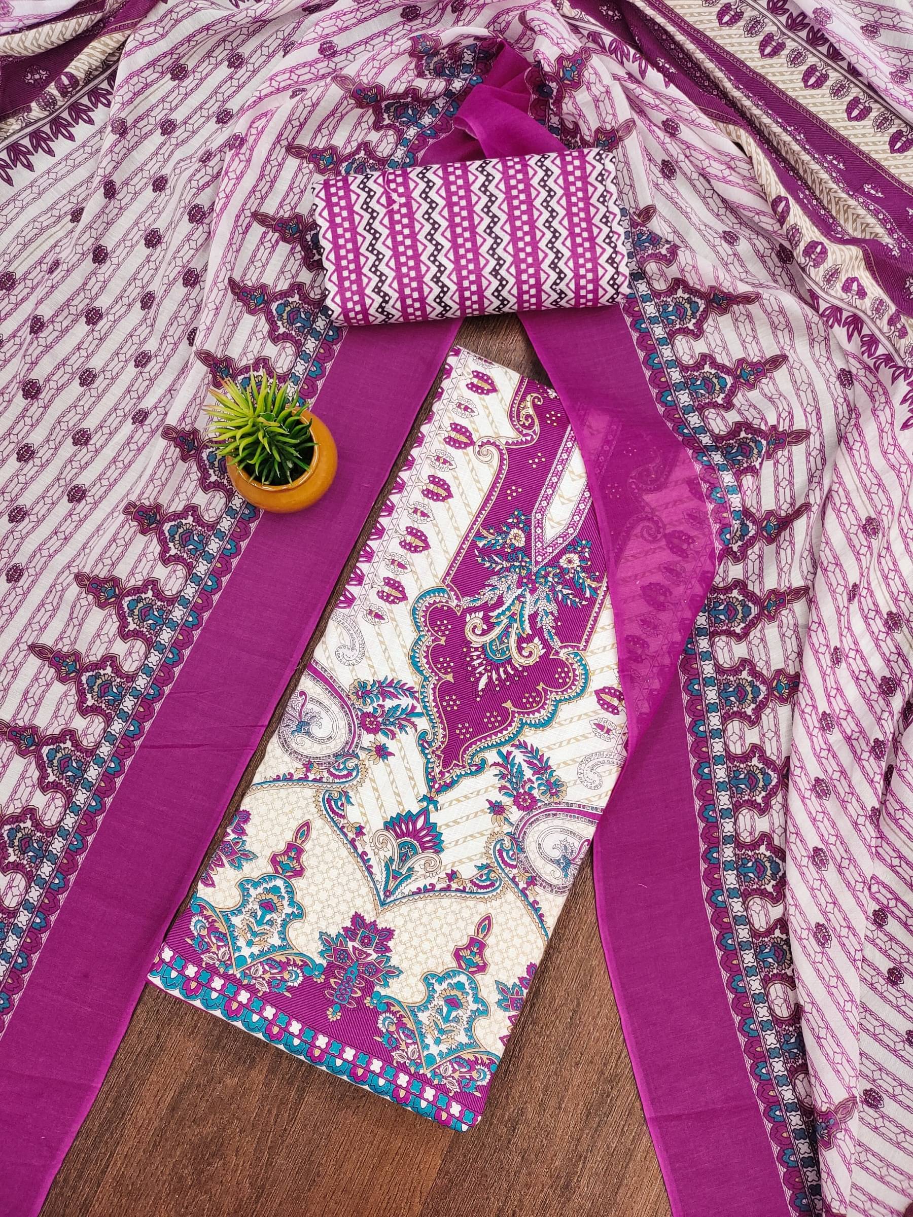 Rangtulika Ethnics Unstitched Cotton Printed Dress Material - Pink ( Pack of 1 )     			Rangtulika Ethnics Unstitched Cotton Printed Dress Material - Pink ( Pack of 1 )