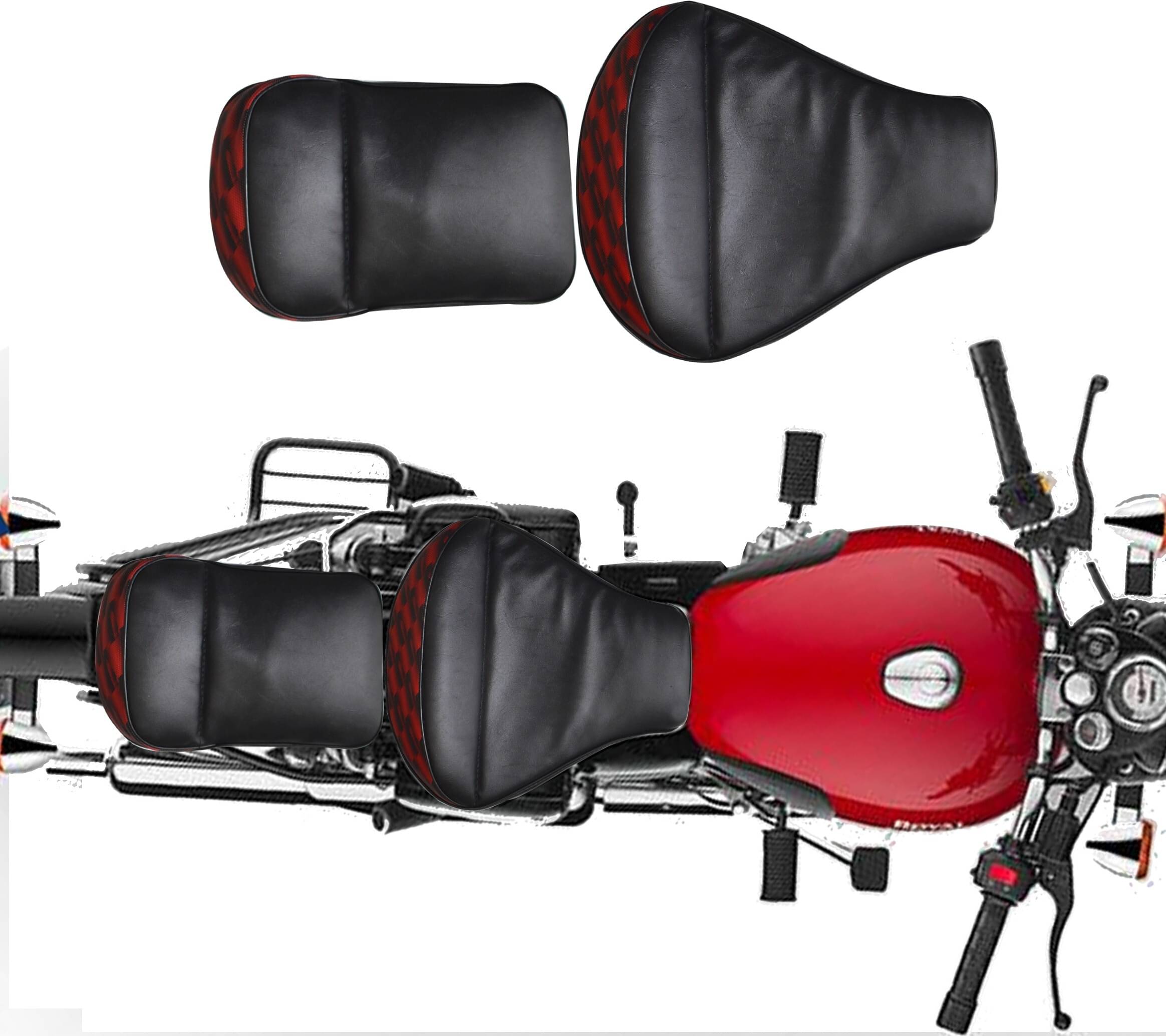 Seat Cover Black & Red For Royal Enfield Classic 350 N Split Bike Seat Cover For Royal Enfield Classic 350, Classic 500, Classic Chrome () Seat Cover Black & Red For Royal Enfield Classic 350 N Split Bike Seat Cover For Royal Enfield Classic 350, Classic 500, Classic Chrome ()