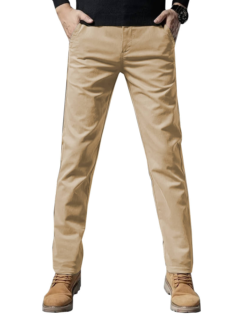     			Shelony Regular Flat Men's Chinos - Khaki ( Pack of 1 )