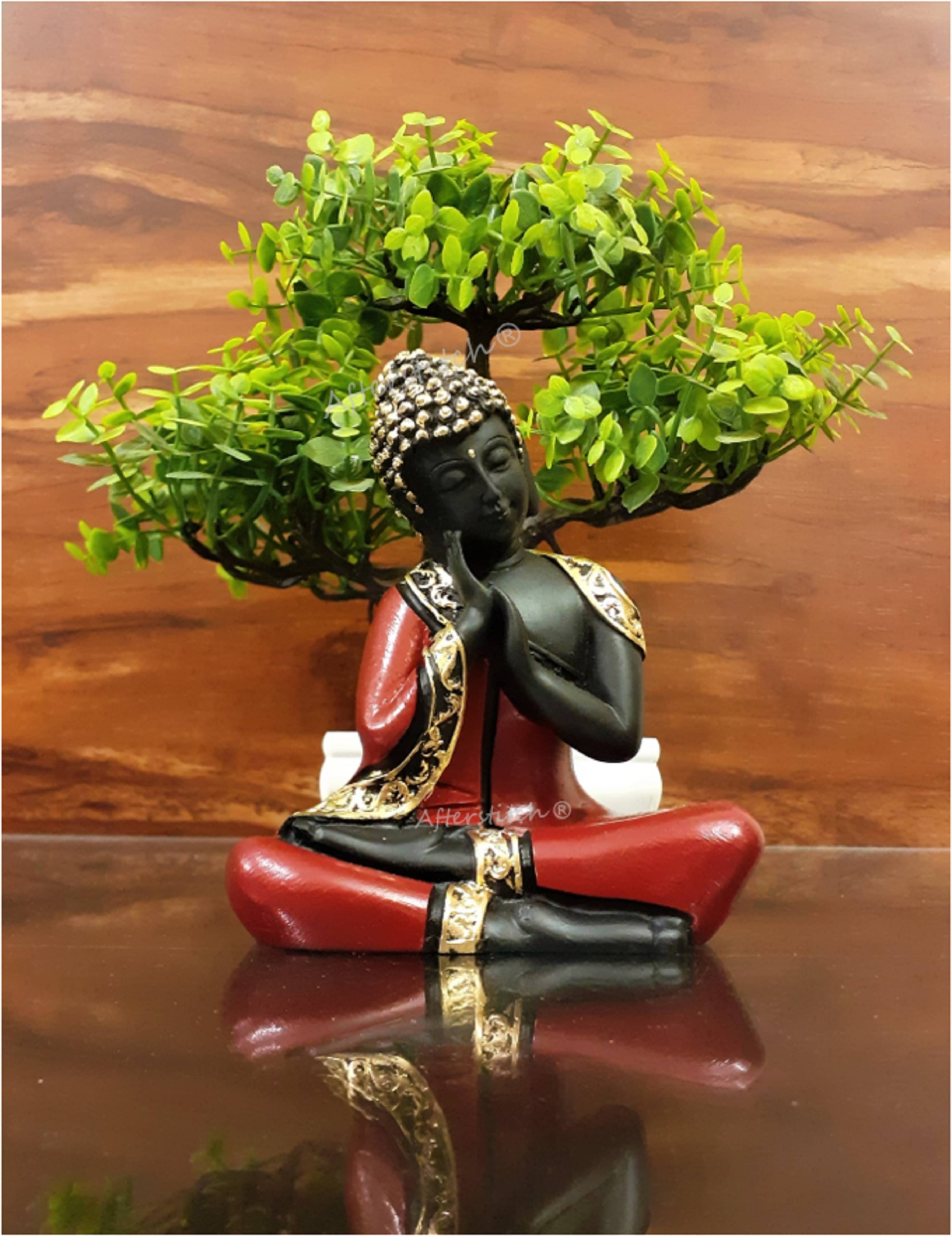     			AFTERSTITCH Maditation buddha idol statue for home Garden decor God Figurines 13 cm  (Pack of 1)