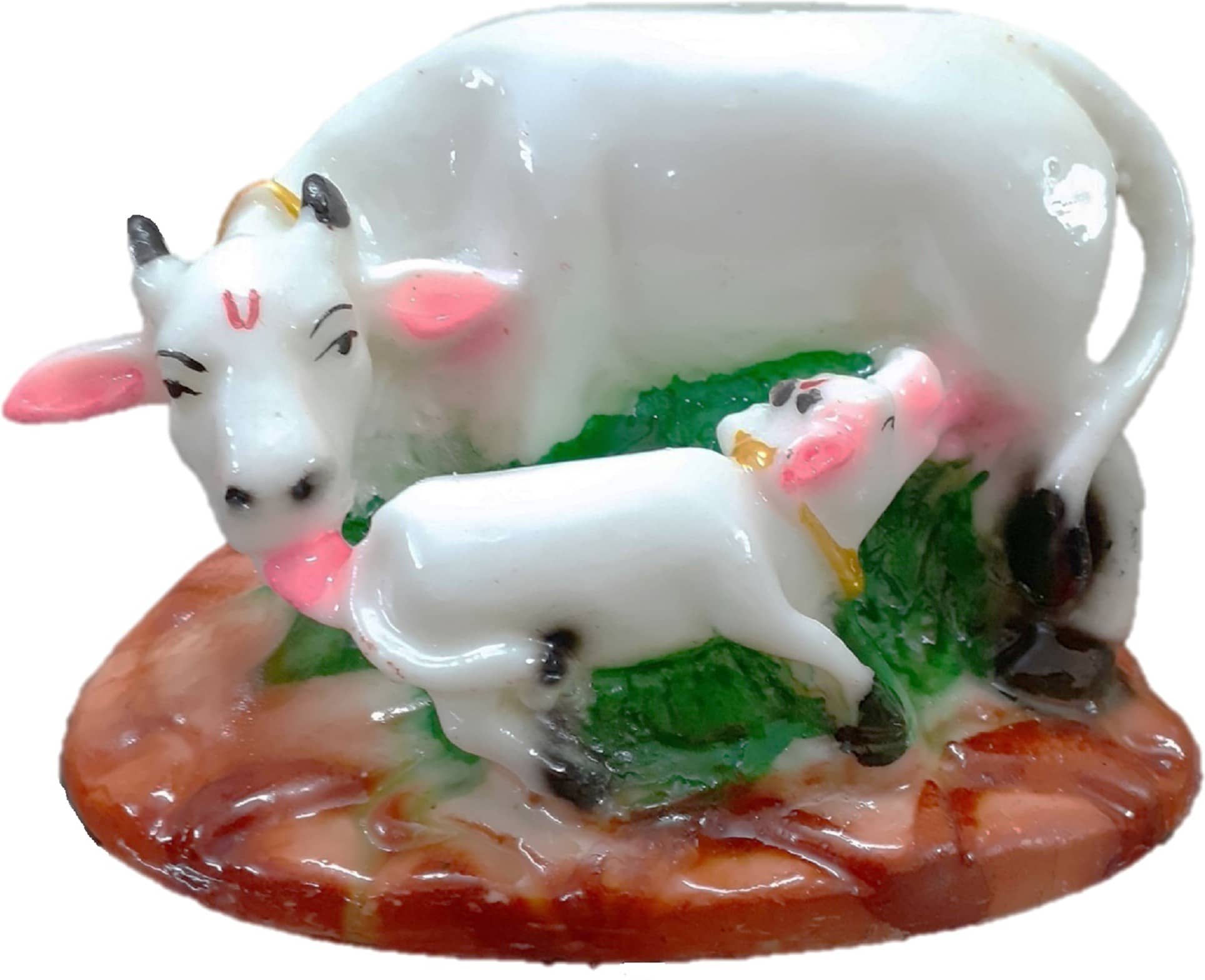 AFTERSTITCH cow baby idol statue for car deshboard home office decor vastu Showpiece 9 cm  (Pack of 1)