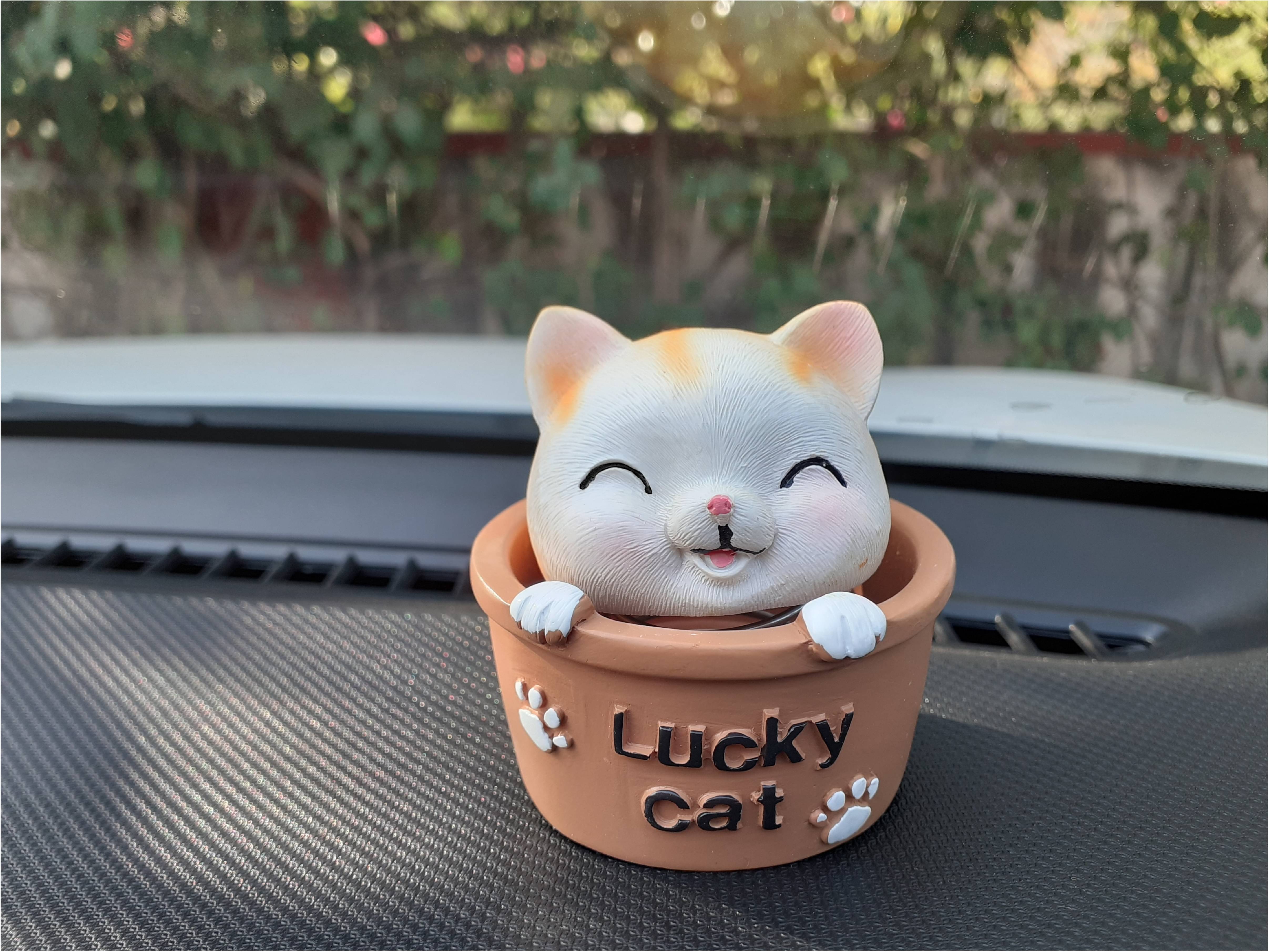 Adorable Brown Cat Emoji Bobblehead - Perfect Car or Home Decor Accent!