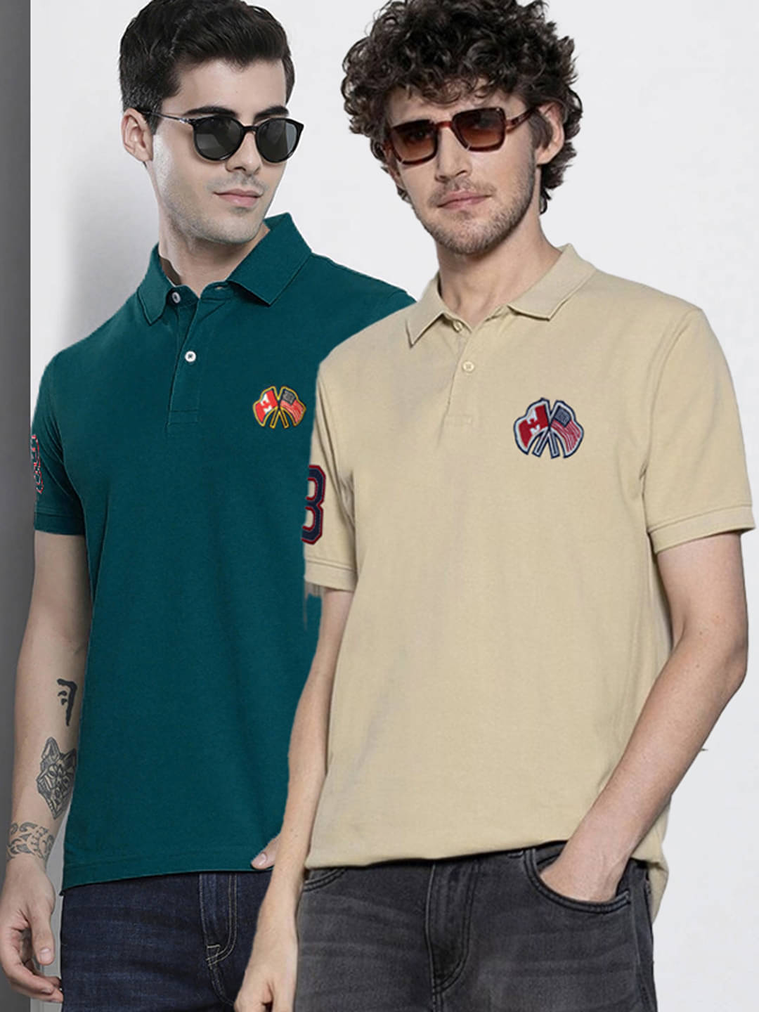 AIN6 Pack of 2 Cotton Regular Fit Solid Half Sleeves Men's Polo T Shirt ( Beige ) AIN6 Pack of 2 Cotton Regular Fit Solid Half Sleeves Men's Polo T Shirt ( Beige )