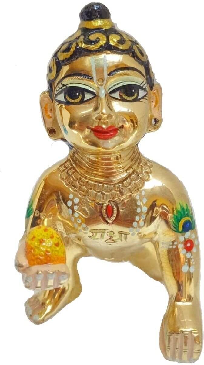     			ARYADIT Brass Lord Krishna Idol ( 3 cm )