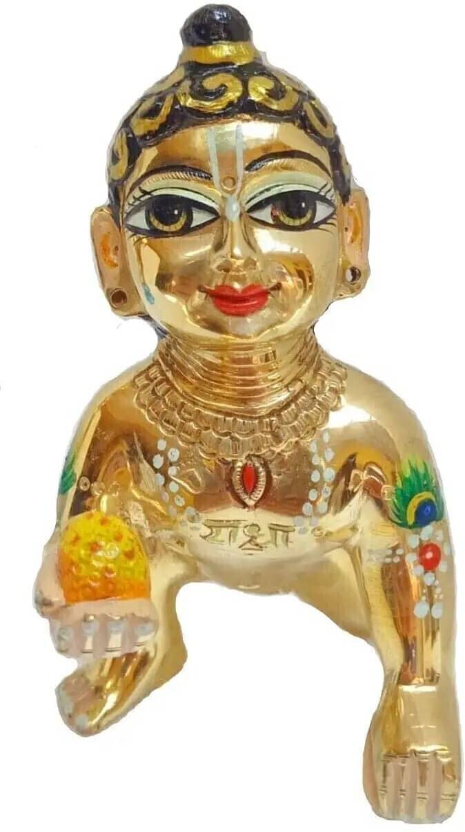     			ARYADIT Brass Lord Krishna Idol ( 8 cm )
