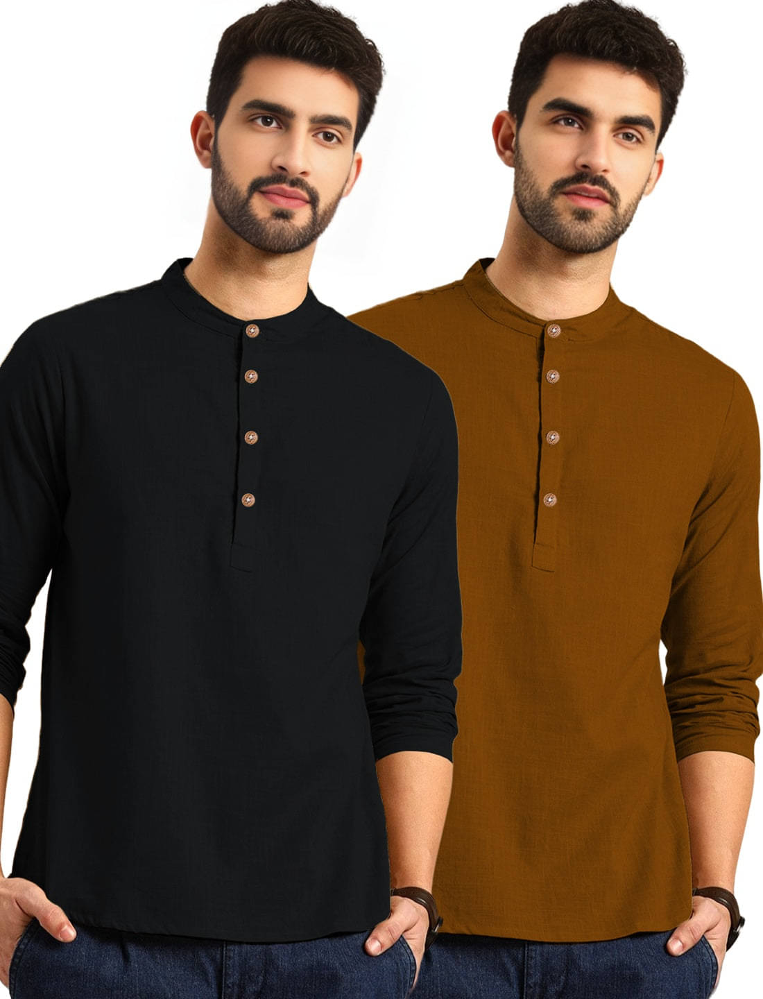 Apektra Gold Cotton Blend Men's Regular Kurta ( Pack of 2 ) Apektra Gold Cotton Blend Men's Regular Kurta ( Pack of 2 )