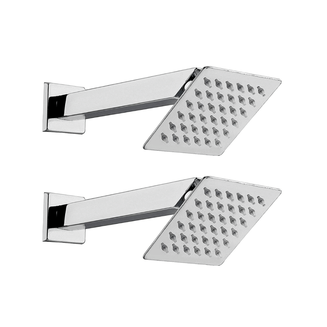     			BATHONIX 4x4 Ultra Slim Shower with 9" Arm 2Set Stainless Steel Overhead Shower