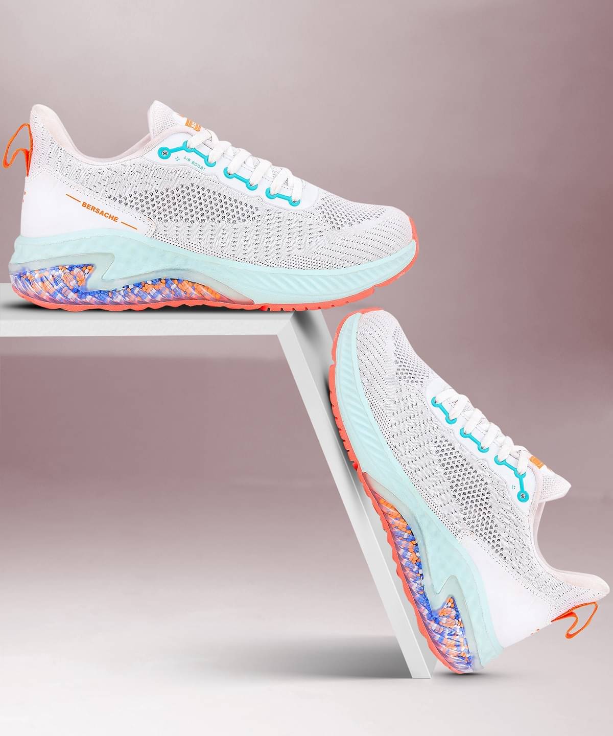     			Bersache White Men's Trekking Shoes