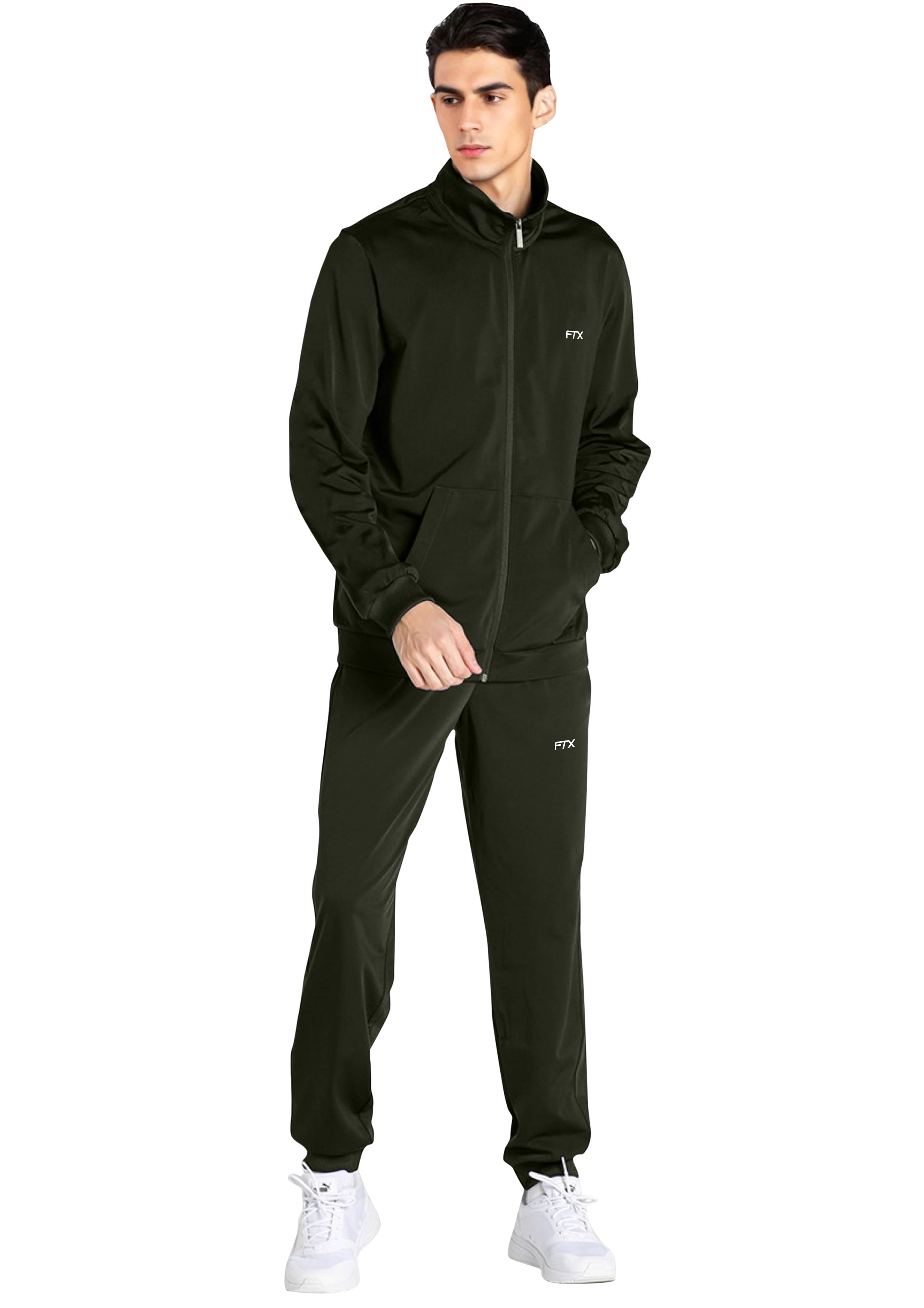 FTX Olive Green Polyester Blend Regular Fit Men's Tracksuit ( Pack of 1 )     			FTX Olive Green Polyester Blend Regular Fit Men's Tracksuit ( Pack of 1 )
