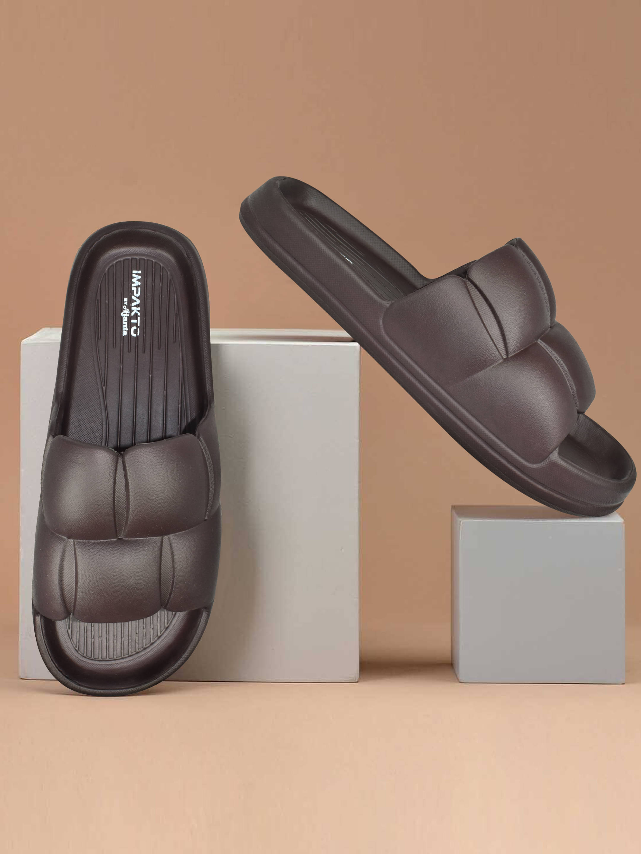     			Impakto Brown Women's Slide Flip Flop
