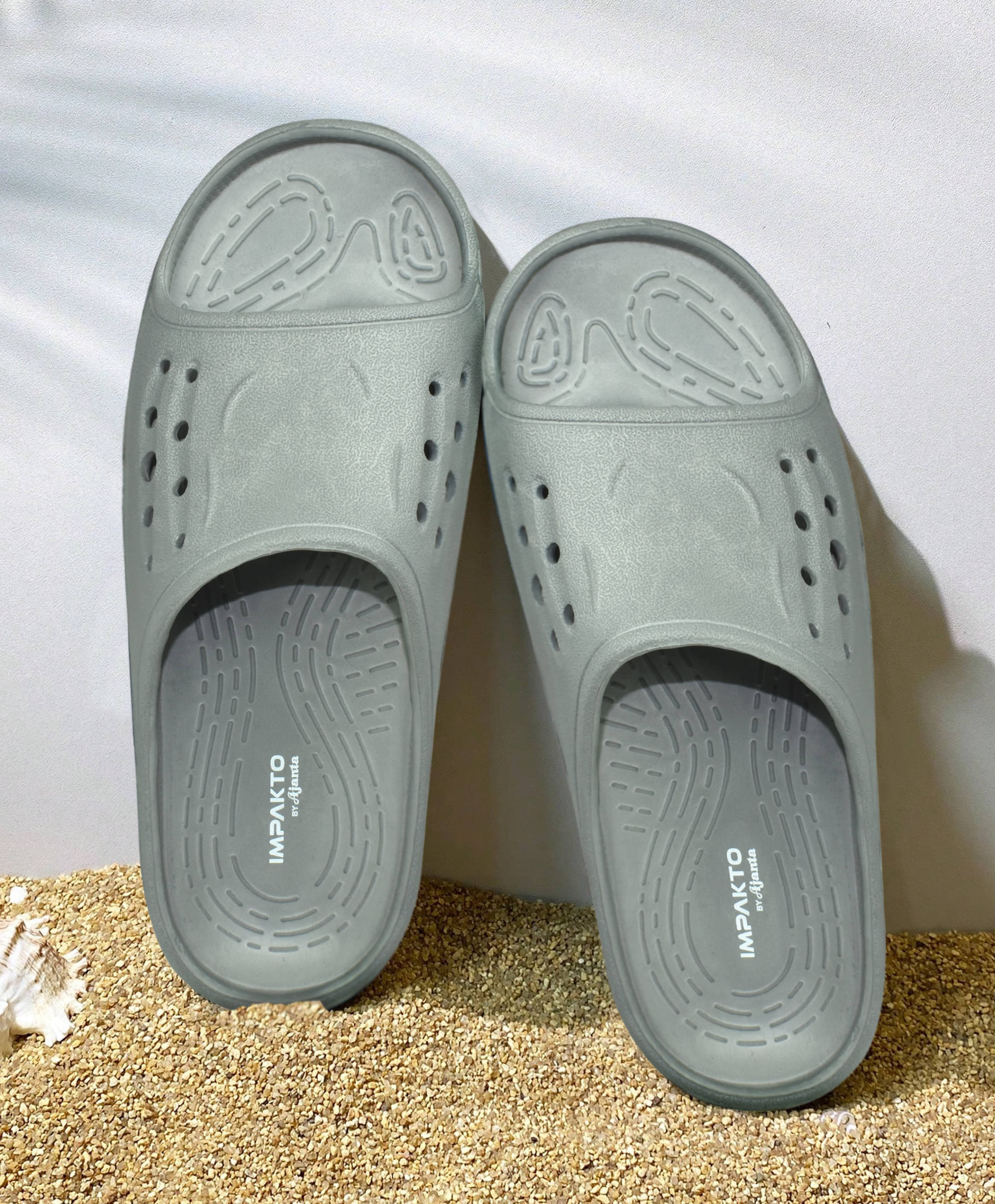     			Impakto Grey Men's Slide Flip Flop