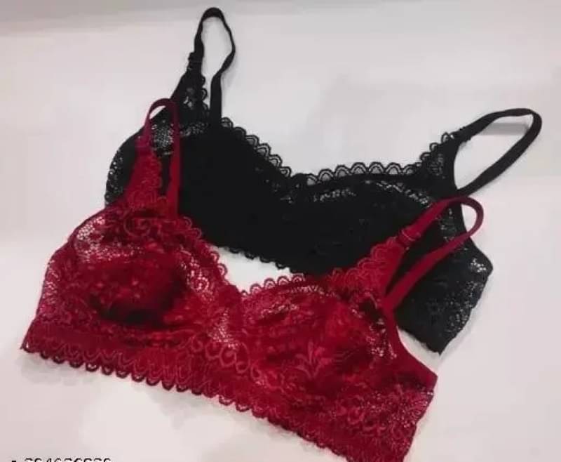     			Ishant Pack of 2 Net Non Padded T-Shirt Bra For Women ( Black,Maroon )