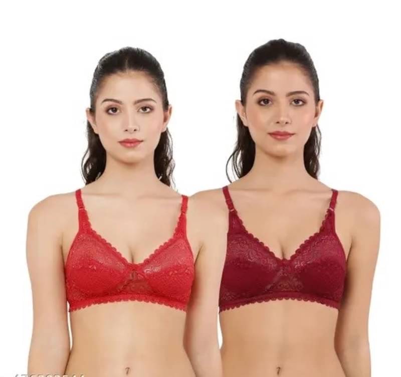 Ishant Pack of 2 Net Non Padded T-Shirt Bra For Women ( Maroon,Red ) Ishant Pack of 2 Net Non Padded T-Shirt Bra For Women ( Maroon,Red )