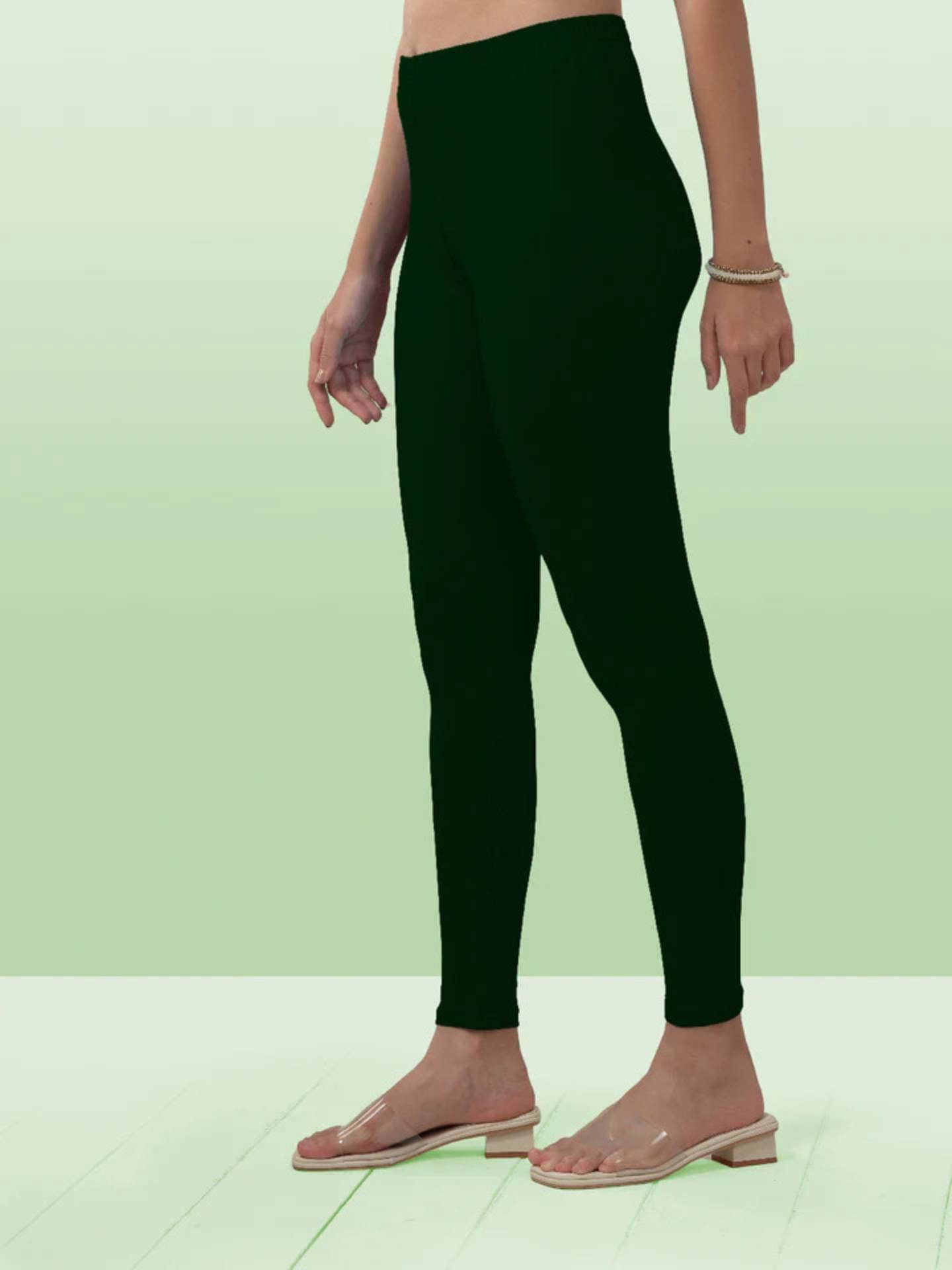     			Jmehta Fashion Pack of 1 Cotton Blend Women's Leggings ( Green )