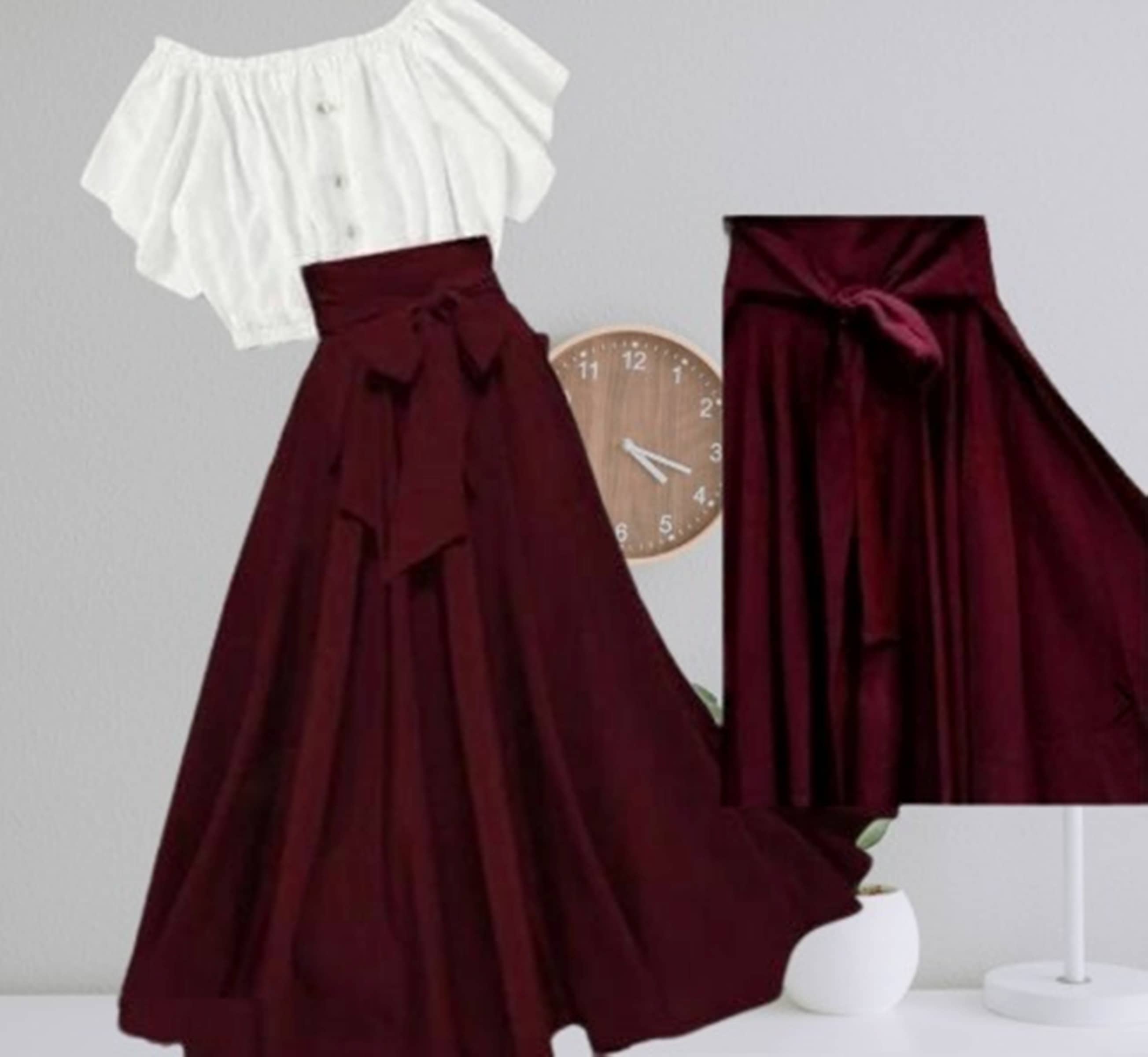 KAHARA Women Printed Top With Skirt Co-Ord Set ( Purple )