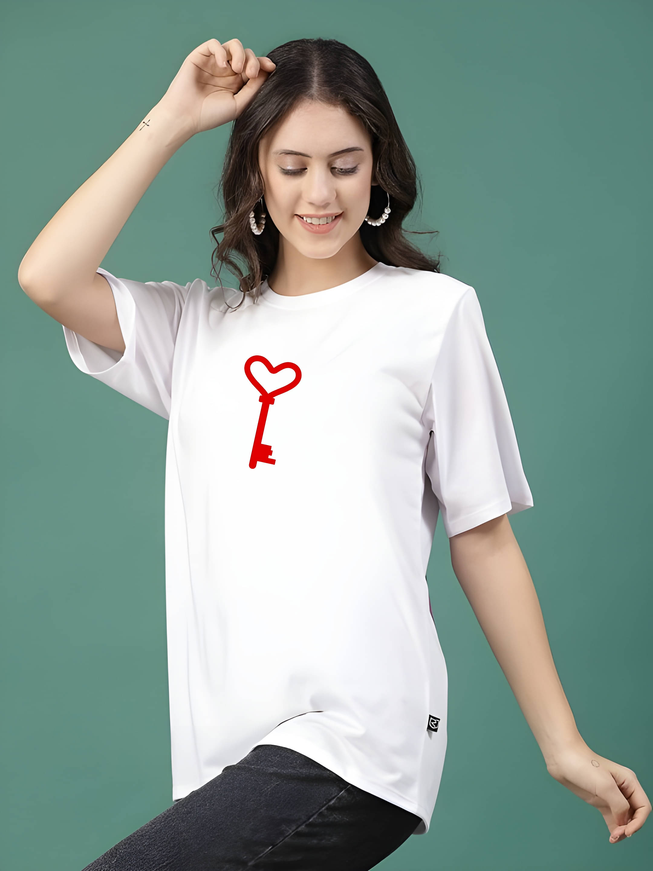 Kaido Women Cotton Printed Regular Fit Round Neck T-Shirt ( White ) Kaido Women Cotton Printed Regular Fit Round Neck T-Shirt ( White )