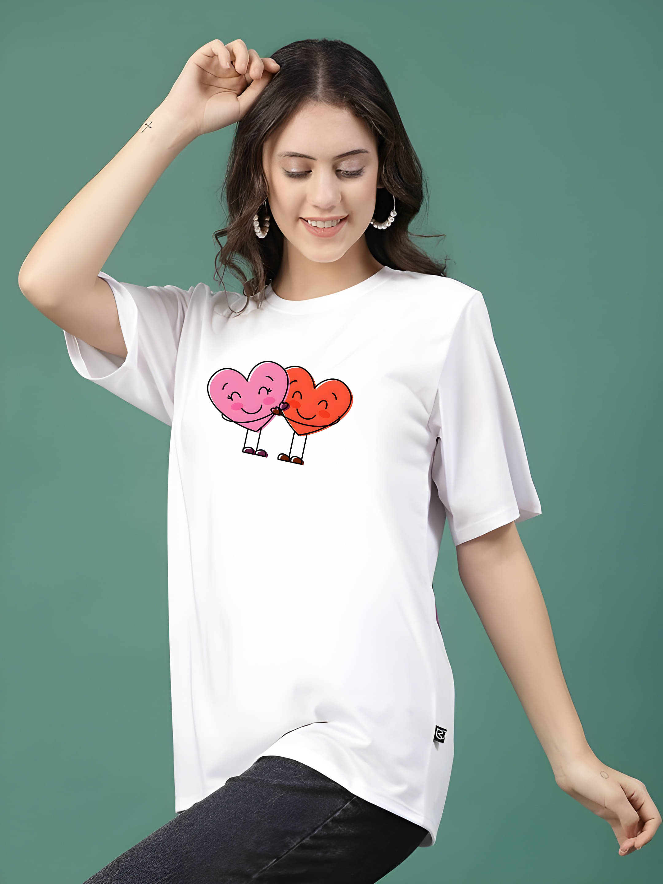 Kaido Women Cotton Printed Regular Fit Round Neck T-Shirt ( White ) Kaido Women Cotton Printed Regular Fit Round Neck T-Shirt ( White )