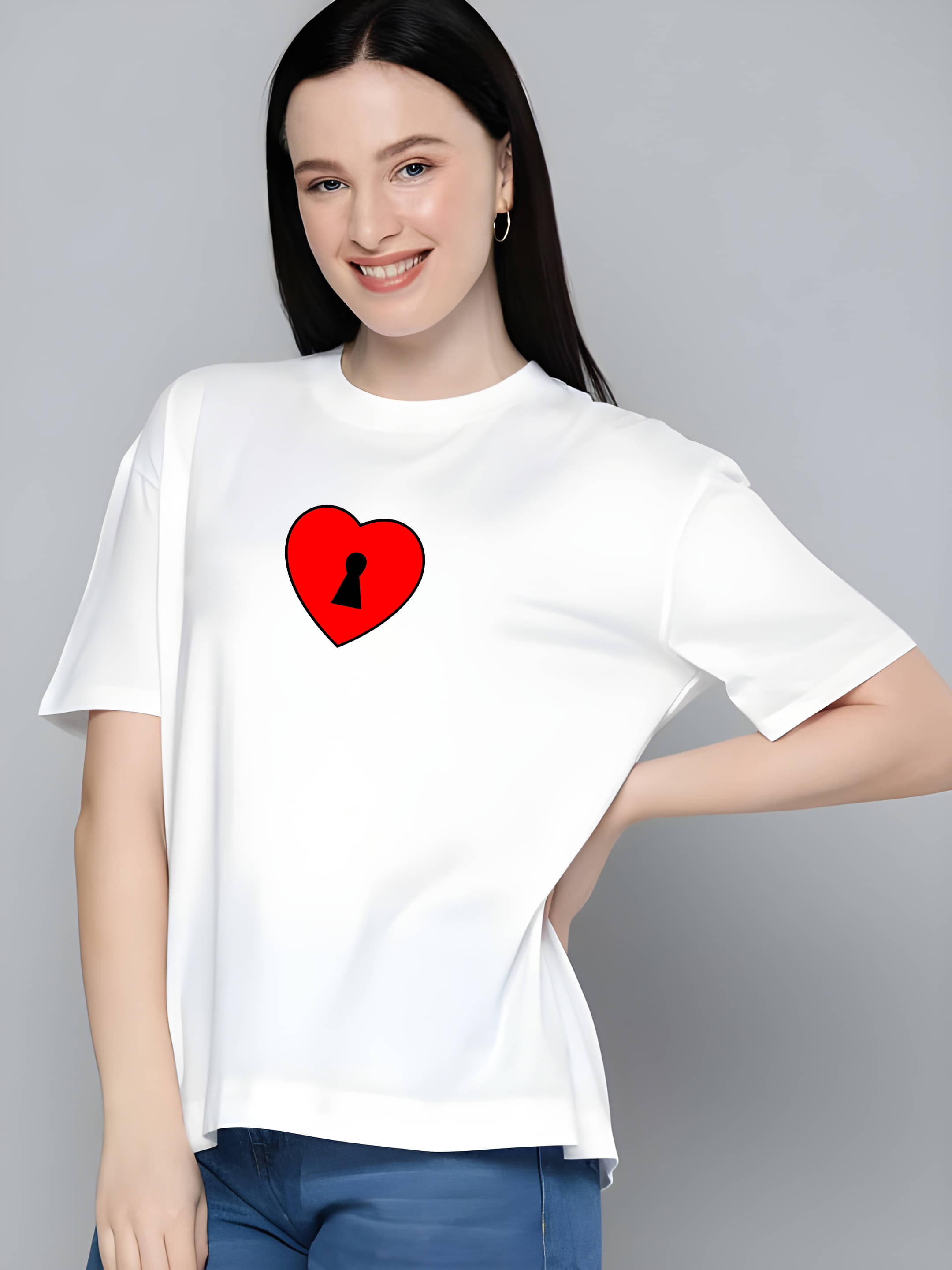 Kaido Women Cotton Printed Regular Fit Round Neck T-Shirt ( White ) Kaido Women Cotton Printed Regular Fit Round Neck T-Shirt ( White )