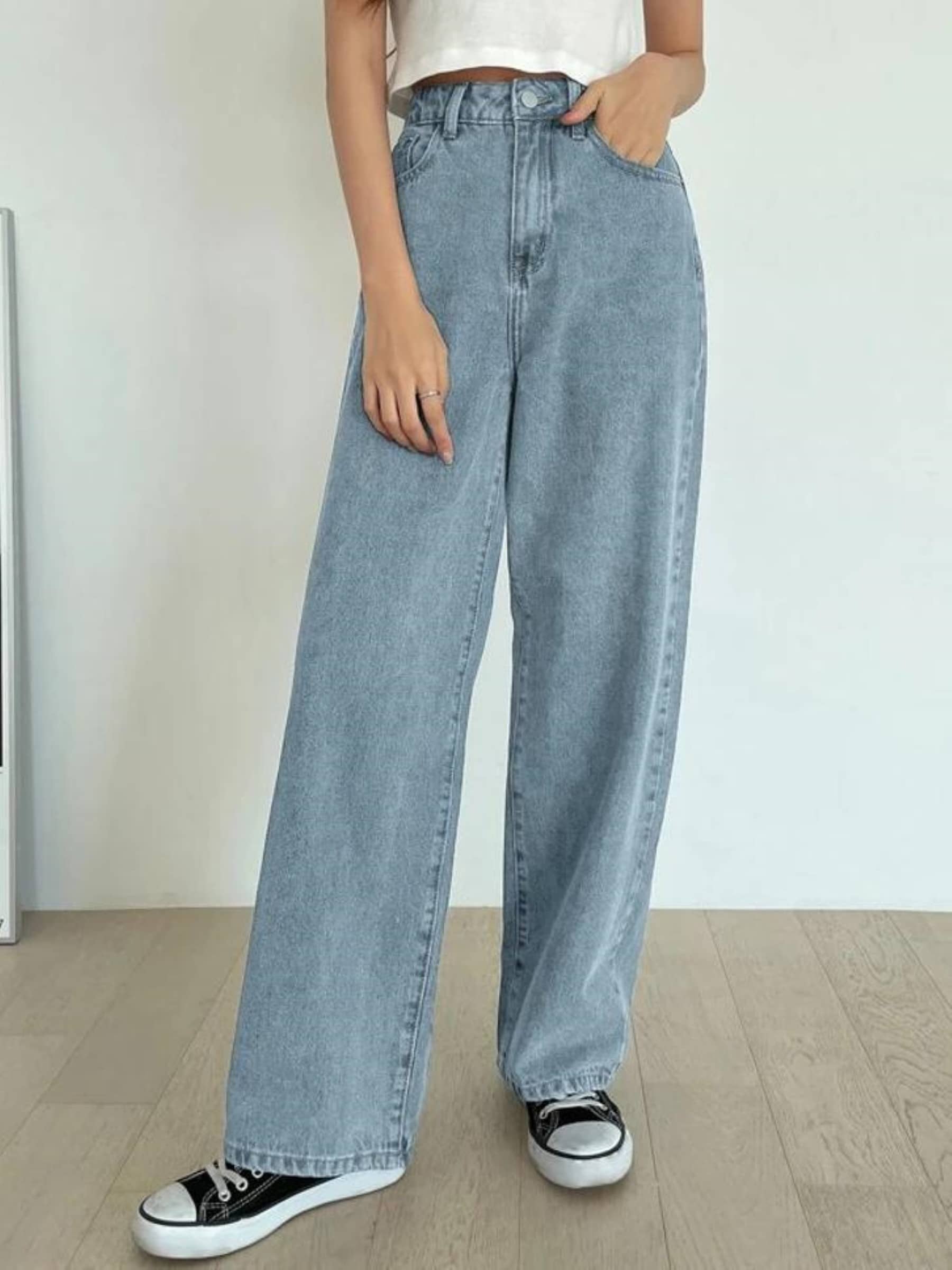 Kashian - Light Blue Denim Boyfriend Fit Women's Jeans ( Pack of 1 ) - Jeans | Buy online on ZillyBuy