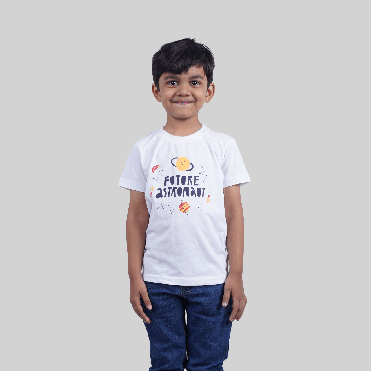     			Kidzee Kingdom Pack of 1 Boys Cotton T-Shirt ( White )