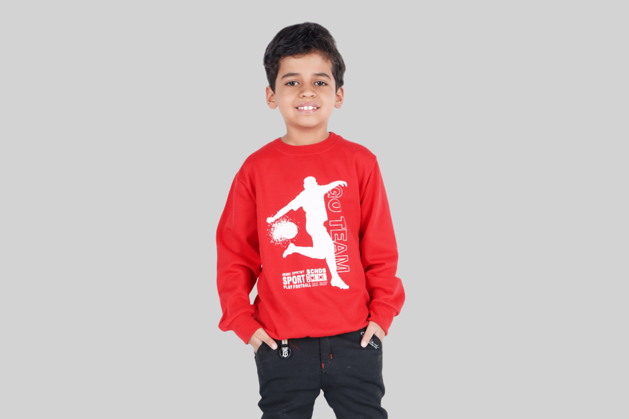     			Kidzee Kingdom Pack of 1 Boys Cotton Sweatshirt ( Red )
