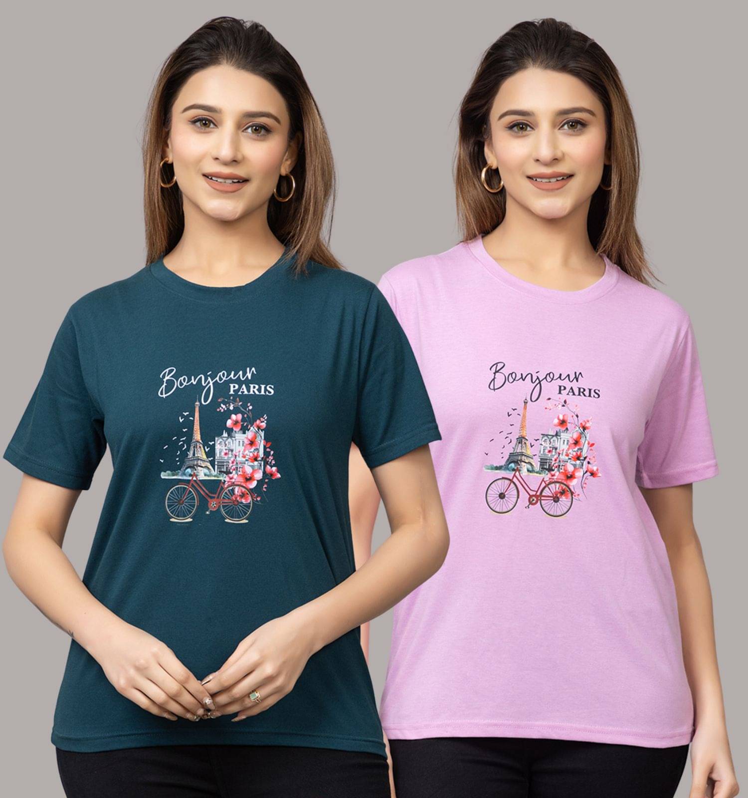 MISDYNAMIC Women Cotton Printed Regular Fit Round Neck T-Shirt ( Multicolor 2 )     			MISDYNAMIC Women Cotton Printed Regular Fit Round Neck T-Shirt ( Multicolor 2 )