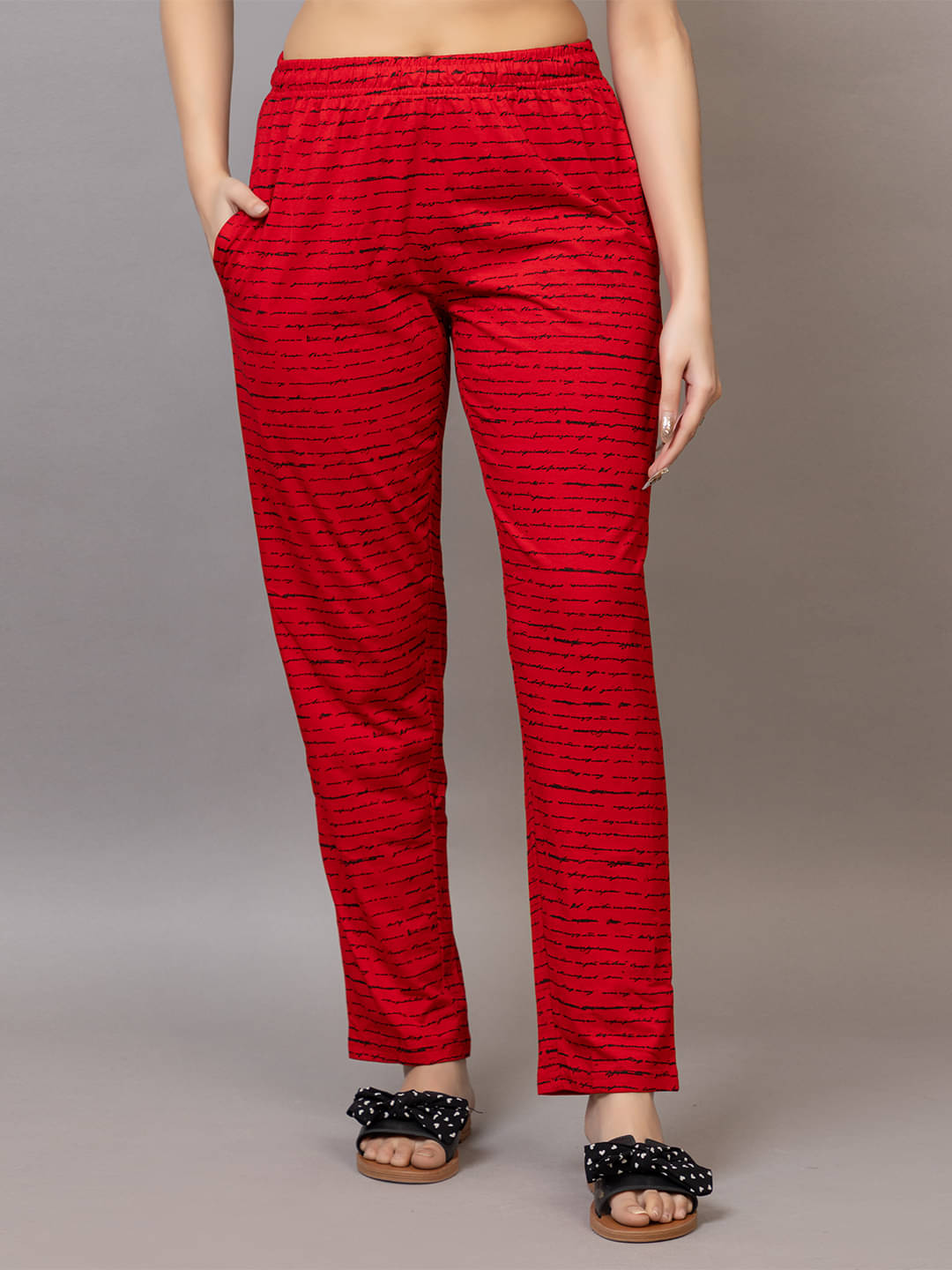     			PROBASIC Red Cotton Blend Women's Nightwear Pyjama ( Pack of 1 )