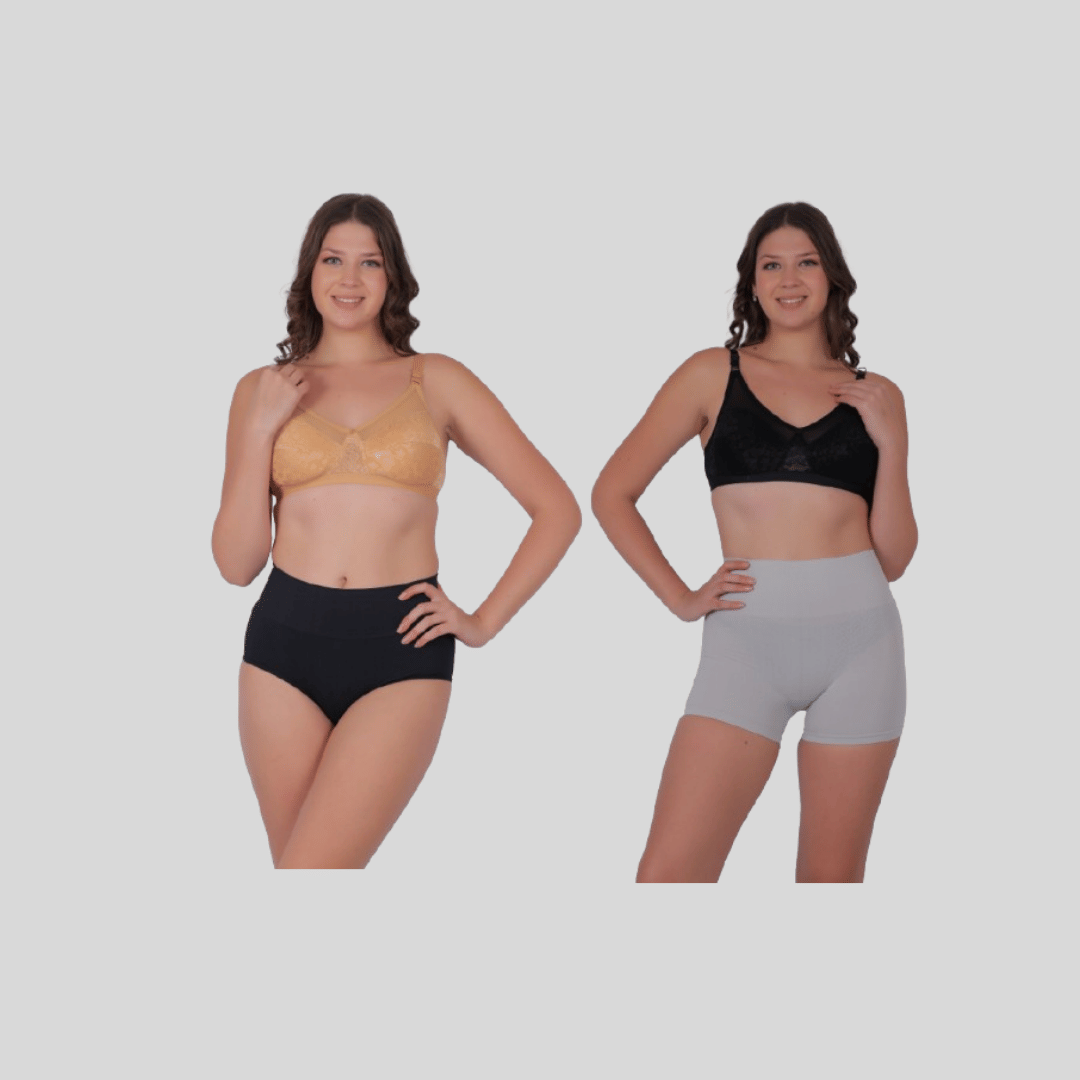     			Pia Trends Pack of 2 Cotton Blend Women's Shaper Brief ( Light Grey,Black )