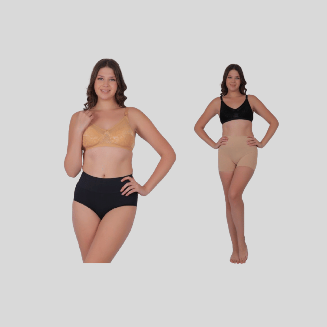 Pia Trends Pack of 2 Cotton Blend Women's Shaper Brief ( Beige,Black ) Pia Trends Pack of 2 Cotton Blend Women's Shaper Brief ( Beige,Black )