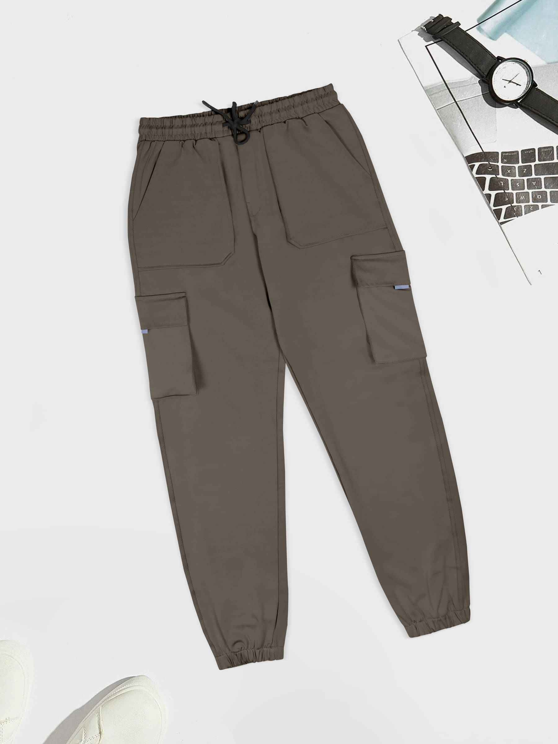     			Riglozi Regular Flat Men's Cargos - Coffee ( Pack of 1 )