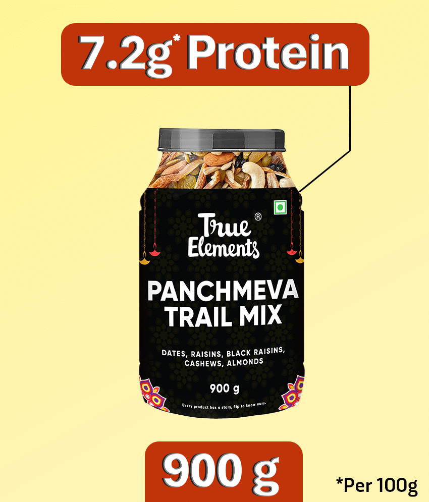     			True Elements Panchmeva Trail Mix, Fasting Special, Almonds, Dates, Black Currant 900g (Pack of 1)