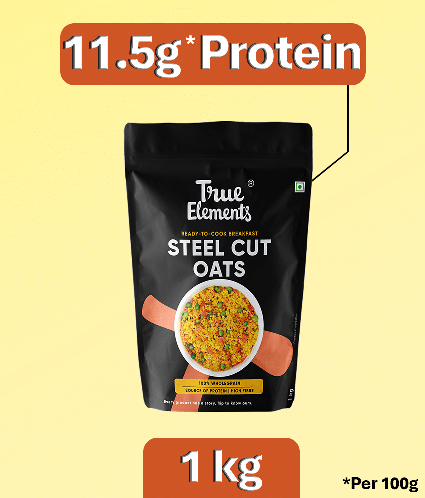 True Elements Steel Cut Oats, Ready to Cook Breakfast Oats for Weight Loss 1 Kg (Pack of 1) True Elements Steel Cut Oats, Ready to Cook Breakfast Oats for Weight Loss 1 Kg (Pack of 1)