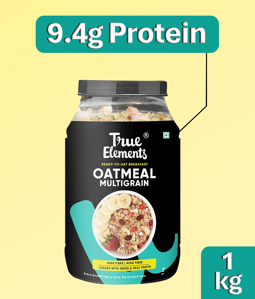 True Elements Multigrain Oatmeal,High Protein & Fibre,No Added Sugar Breakfast Cereal 1Kg(Pack of 1) True Elements Multigrain Oatmeal,High Protein & Fibre,No Added Sugar Breakfast Cereal 1Kg(Pack of 1)