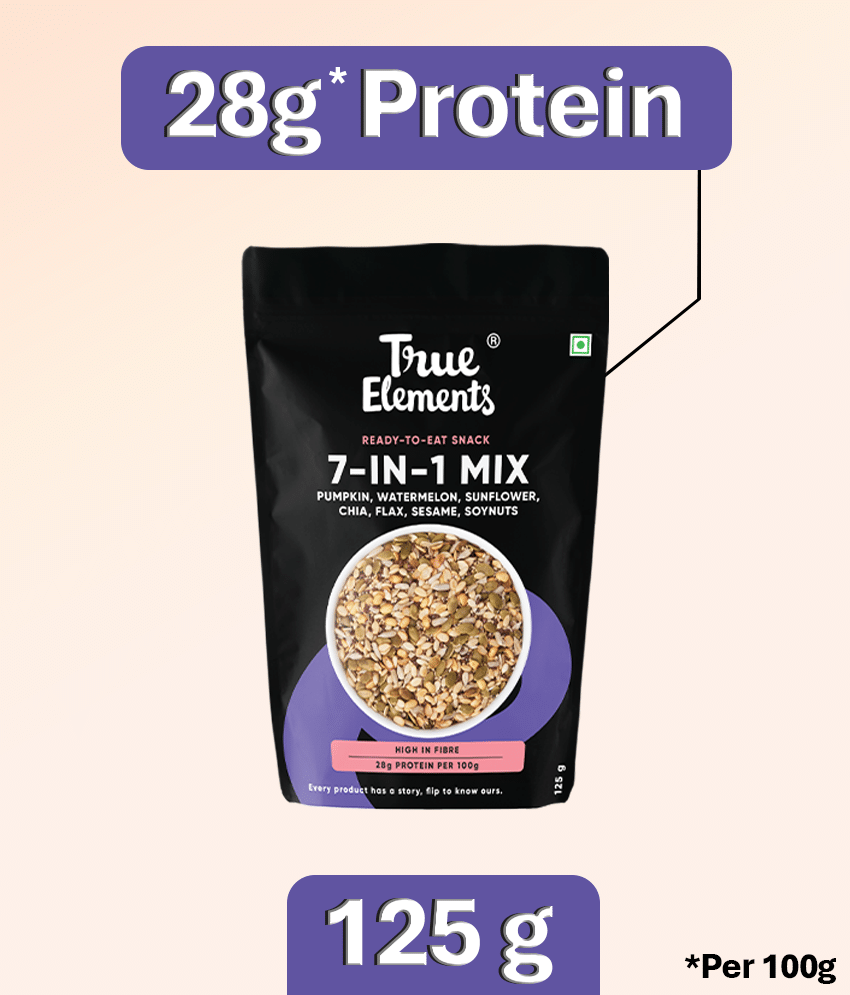 True Elements 7 in 1 Super Seeds and Nut Mix for Weight Loss, Ready-to-Eat Snacks 125g) True Elements 7 in 1 Super Seeds and Nut Mix for Weight Loss, Ready-to-Eat Snacks 125g)