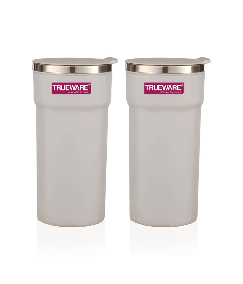     			Trueware Ace XL Plastic & Stainless Steel Coffee Mug 420 mL ( Pack of 2 )