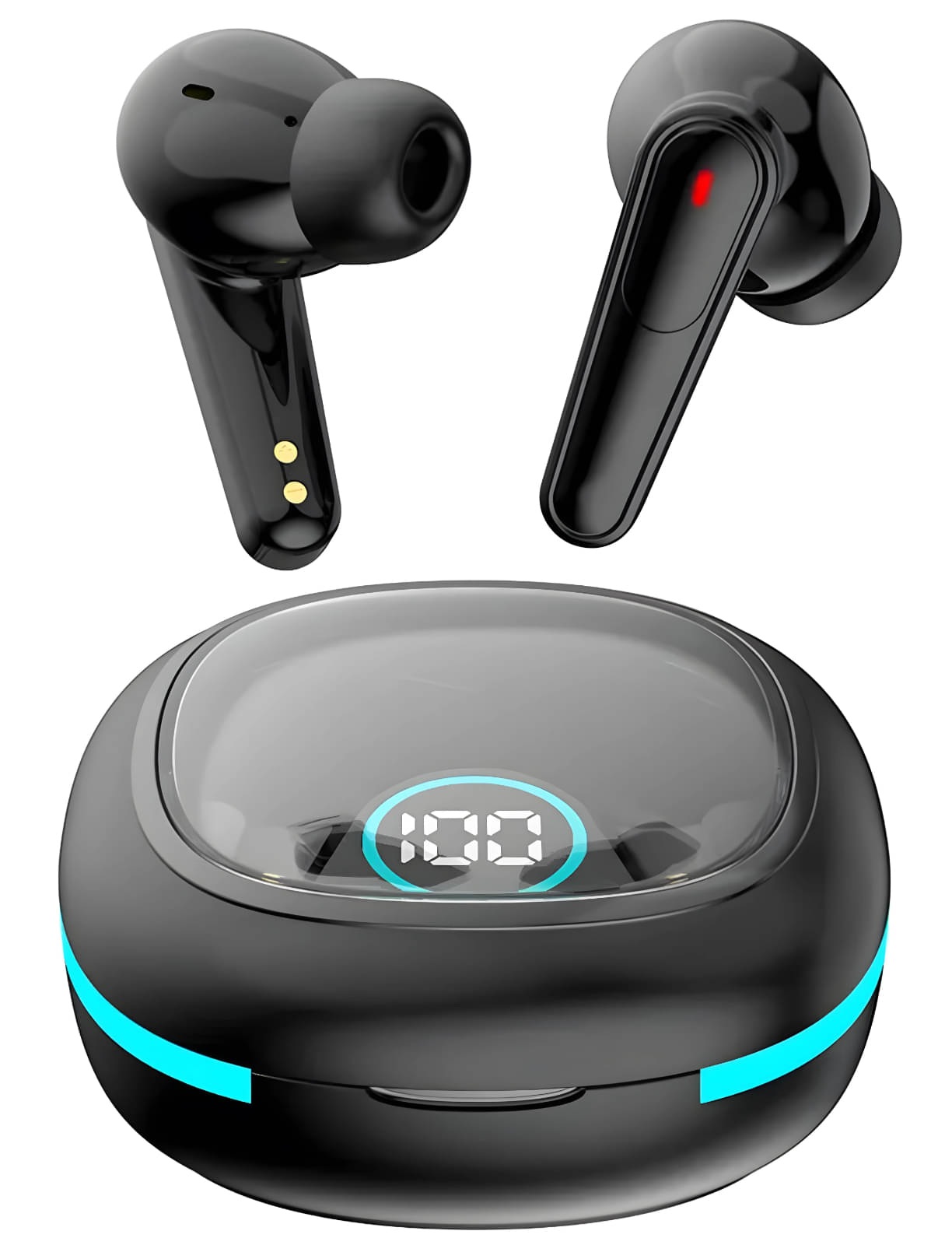     			VEhop PLUS 50 Bluetooth True Wireless (TWS) In Ear 40 Hours Playback Fast charging,Powerfull bass IPX4(Splash & Sweat Proof) Black