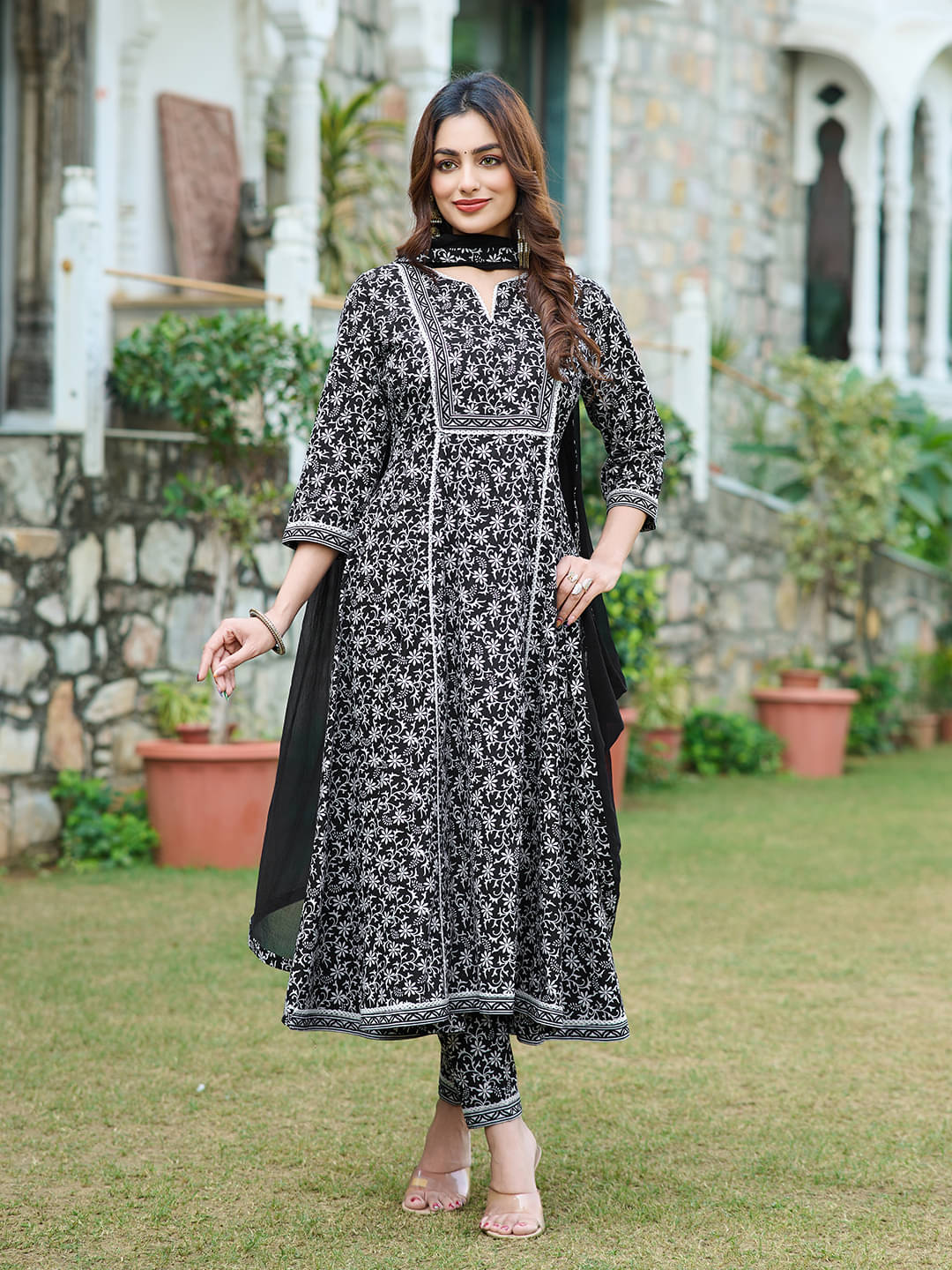 VIBE VISION Silk Blend Printed Kurti With Pants Women's Stitched Salwar Suit - Black ( Pack of 1 ) VIBE VISION Silk Blend Printed Kurti With Pants Women's Stitched Salwar Suit - Black ( Pack of 1 )