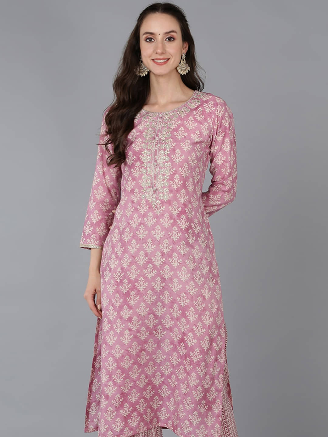 Vaamsi Pack of 1 Silk Blend Printed Straight Women's Kurti - ( Pink ) - Kurtis, Tunics | Buy online on ZillyBuy