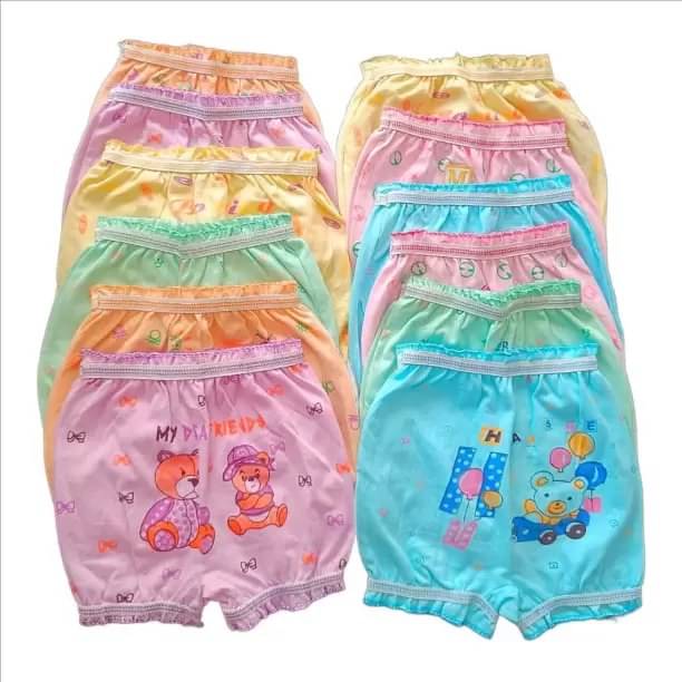     			CAVENDRES Pack of 12 Cotton Bloomers For Girls ( Multicolor )