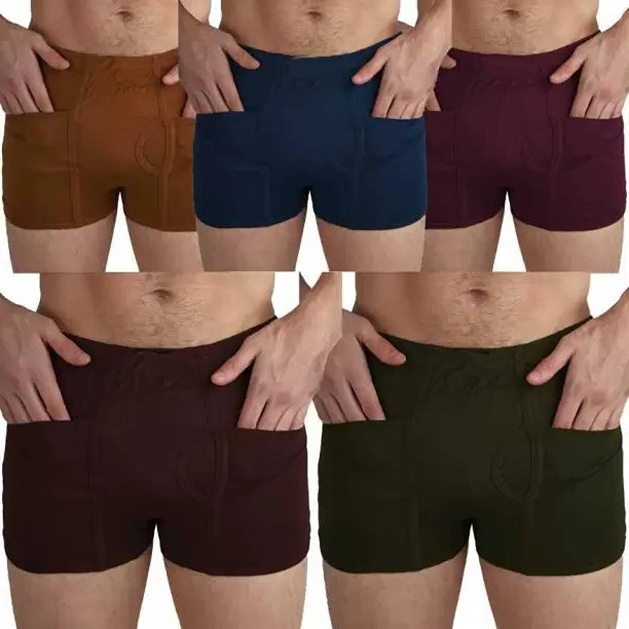     			CAVENDRES Pack of 5 Cotton Blend Trunks For Men's ( Multicolor )