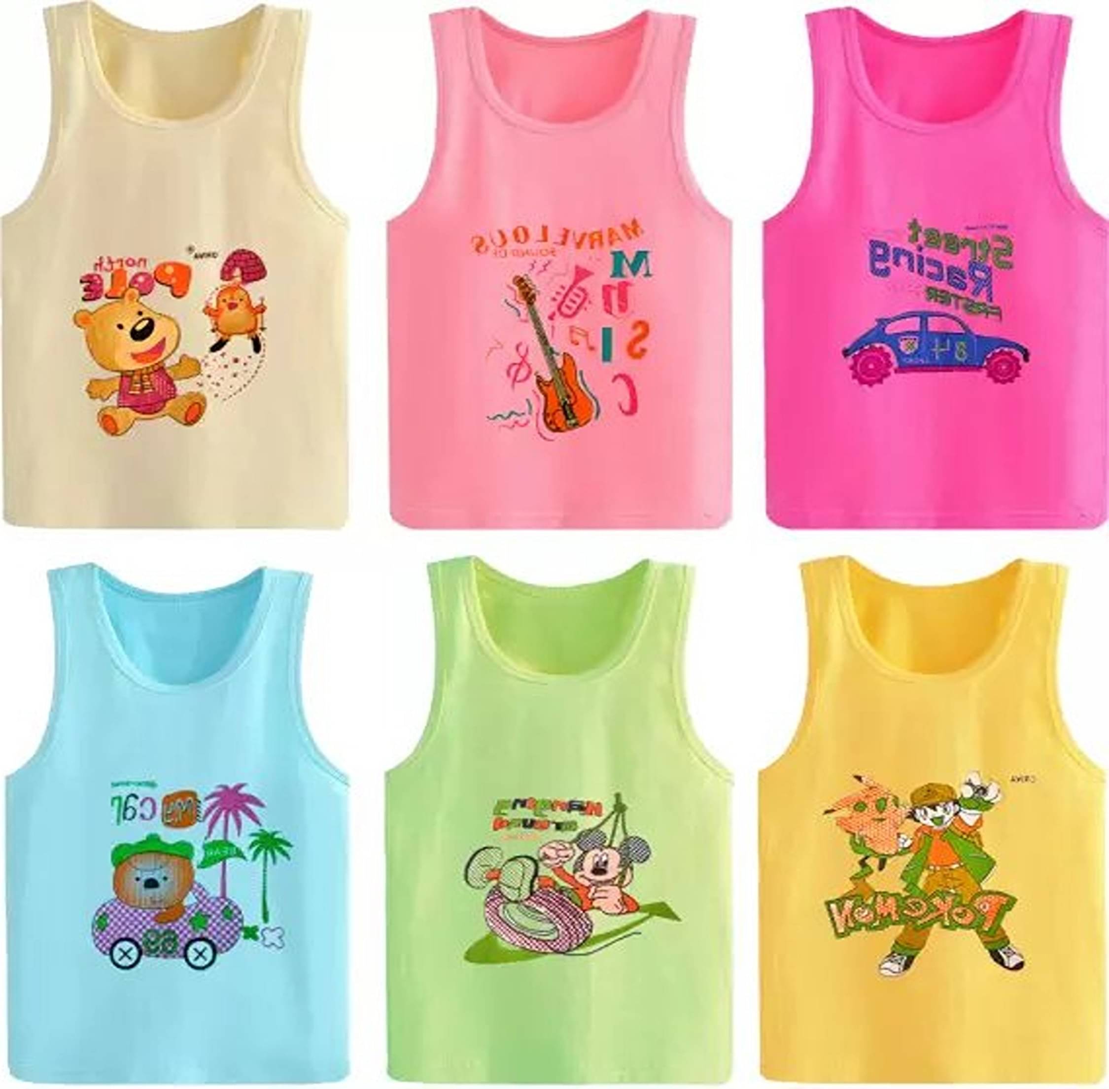     			CAVENDRES Pack of 6 Baby Boys Cotton Blend Vest ( Multicolor )