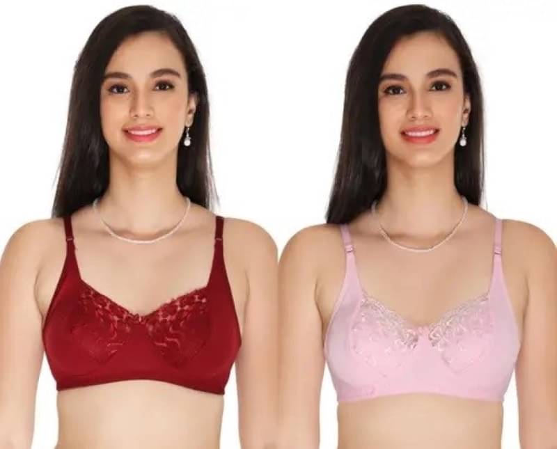 Ishant Pack of 2 Net Non Padded T-Shirt Bra For Women ( Maroon,Pink ) Ishant Pack of 2 Net Non Padded T-Shirt Bra For Women ( Maroon,Pink )