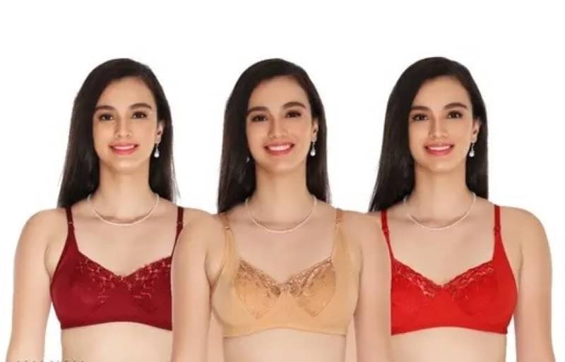 Ishant Pack of 3 Net Non Padded T-Shirt Bra For Women ( Maroon,Gold,Red ) Ishant Pack of 3 Net Non Padded T-Shirt Bra For Women ( Maroon,Gold,Red )