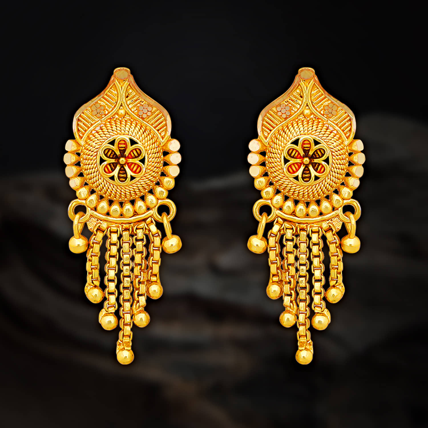 LUV FASHION Golden Stud Earrings ( Pack of 1 ) - Earrings | Buy online on ZillyBuy