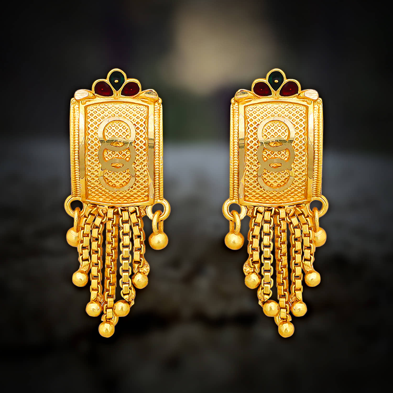 LUV FASHION Golden Stud Earrings ( Pack of 1 ) - Earrings | Buy online on ZillyBuy