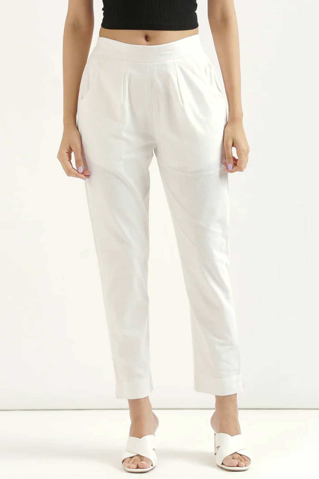     			Laadli Pack of 1 Cotton Slim Women's Casual Pants ( White )