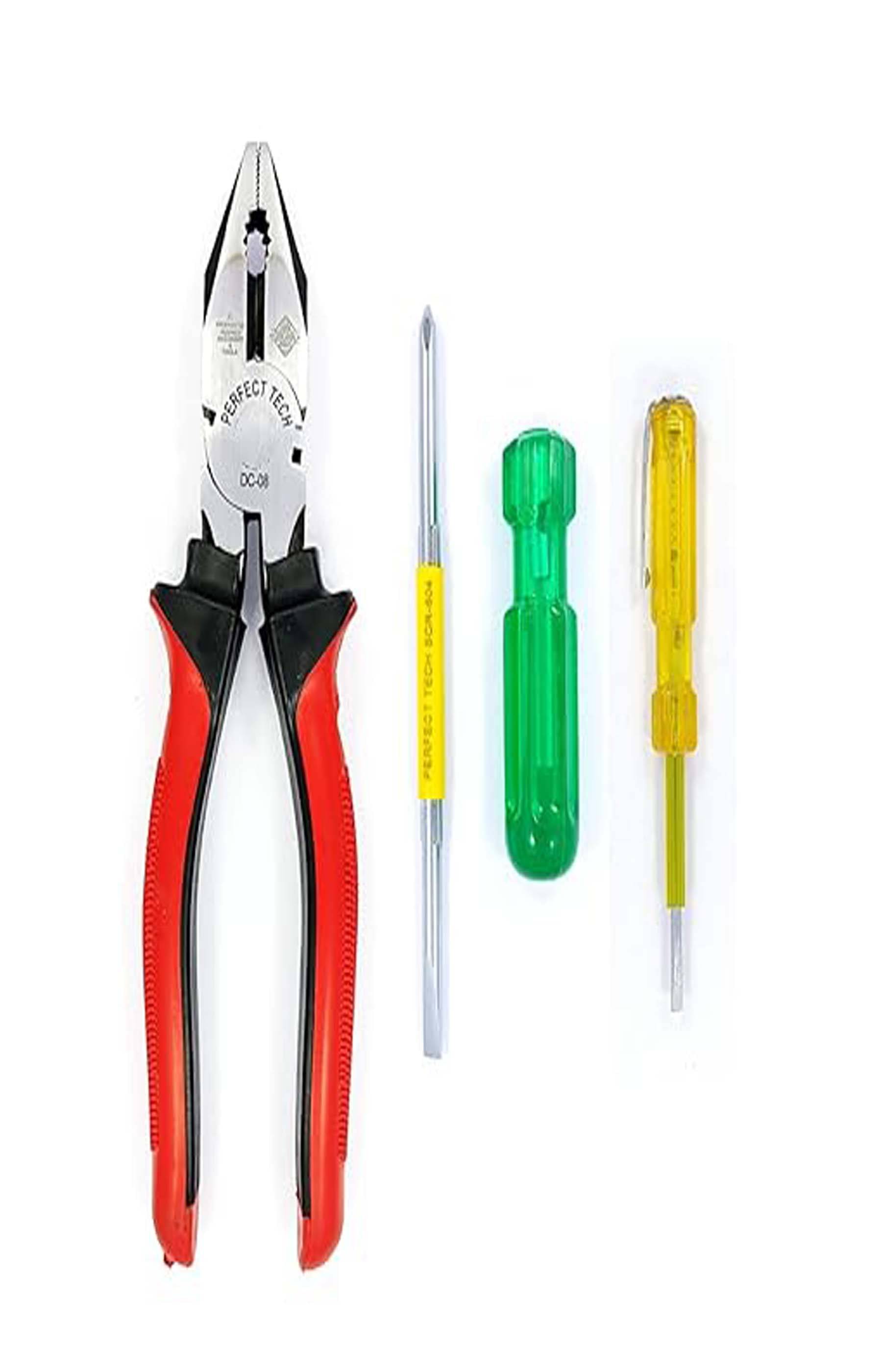     			MS AGROTECH  Hand Tool Kit (Taparia Combination Plier 8-inch,Kamal Line Tester, Taparia 2in1 Screwdriver) 3-Pcs. Combo Hand Tool Kit (3 Tools) Hand Tool Kit (3 Tools)